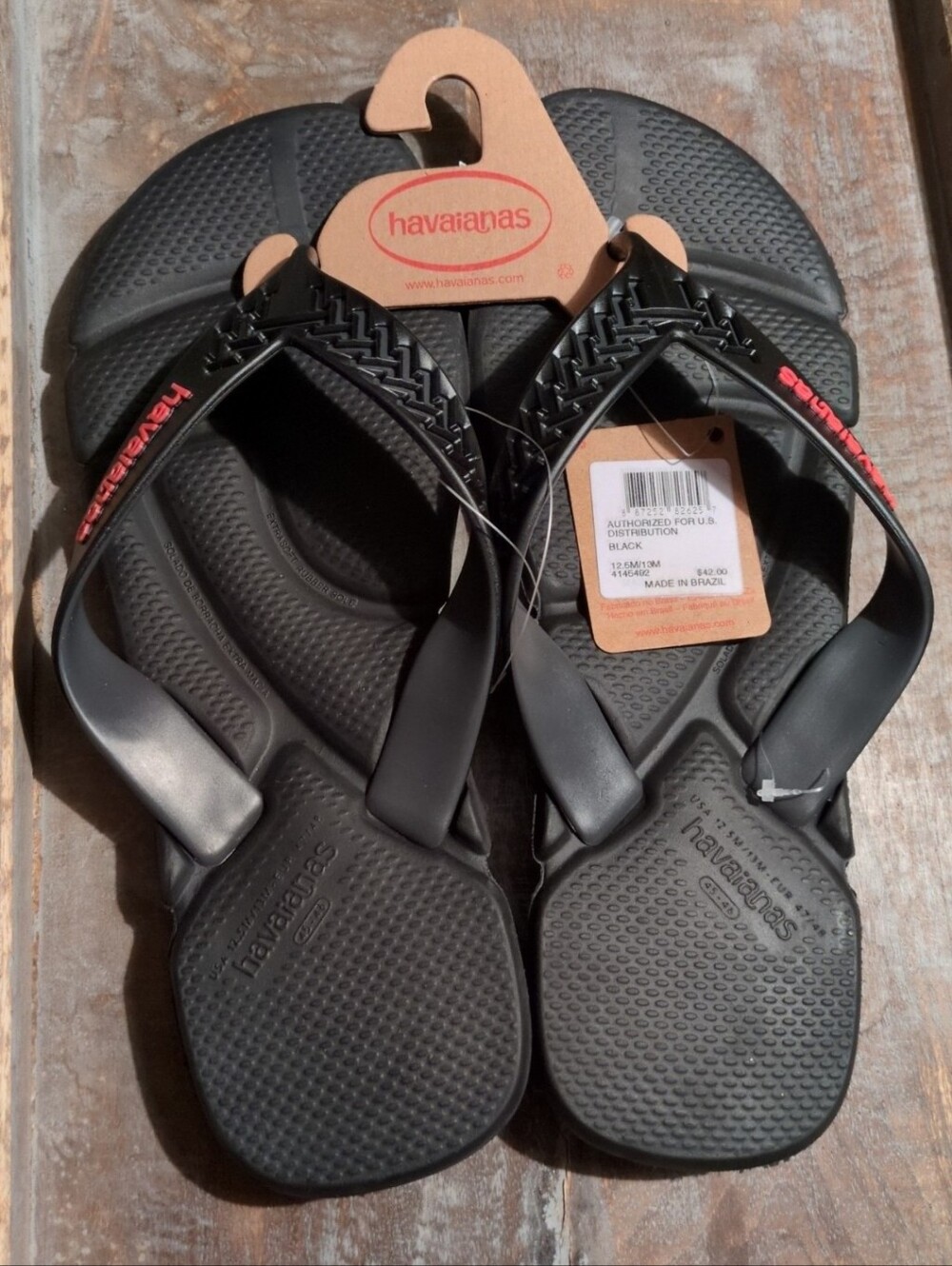 Havaianas black flip flops guys